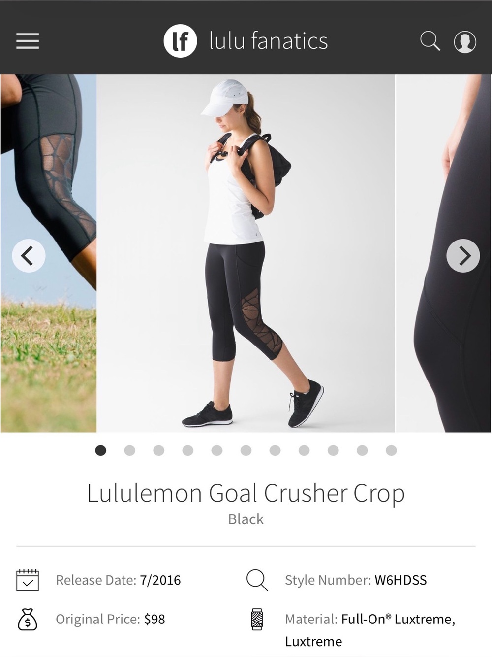 Lululemon Black Lace Crops
